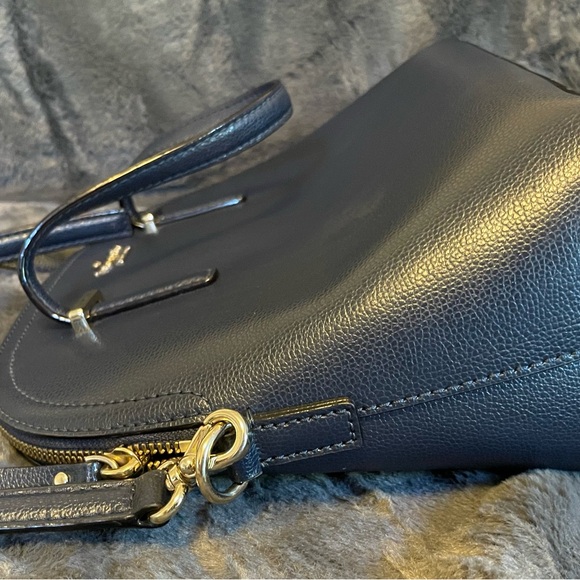 Kate Spade Handbag Patterson Drive Carli Dome Pebbled Leather Oceano Navy - Picture 5 of 12